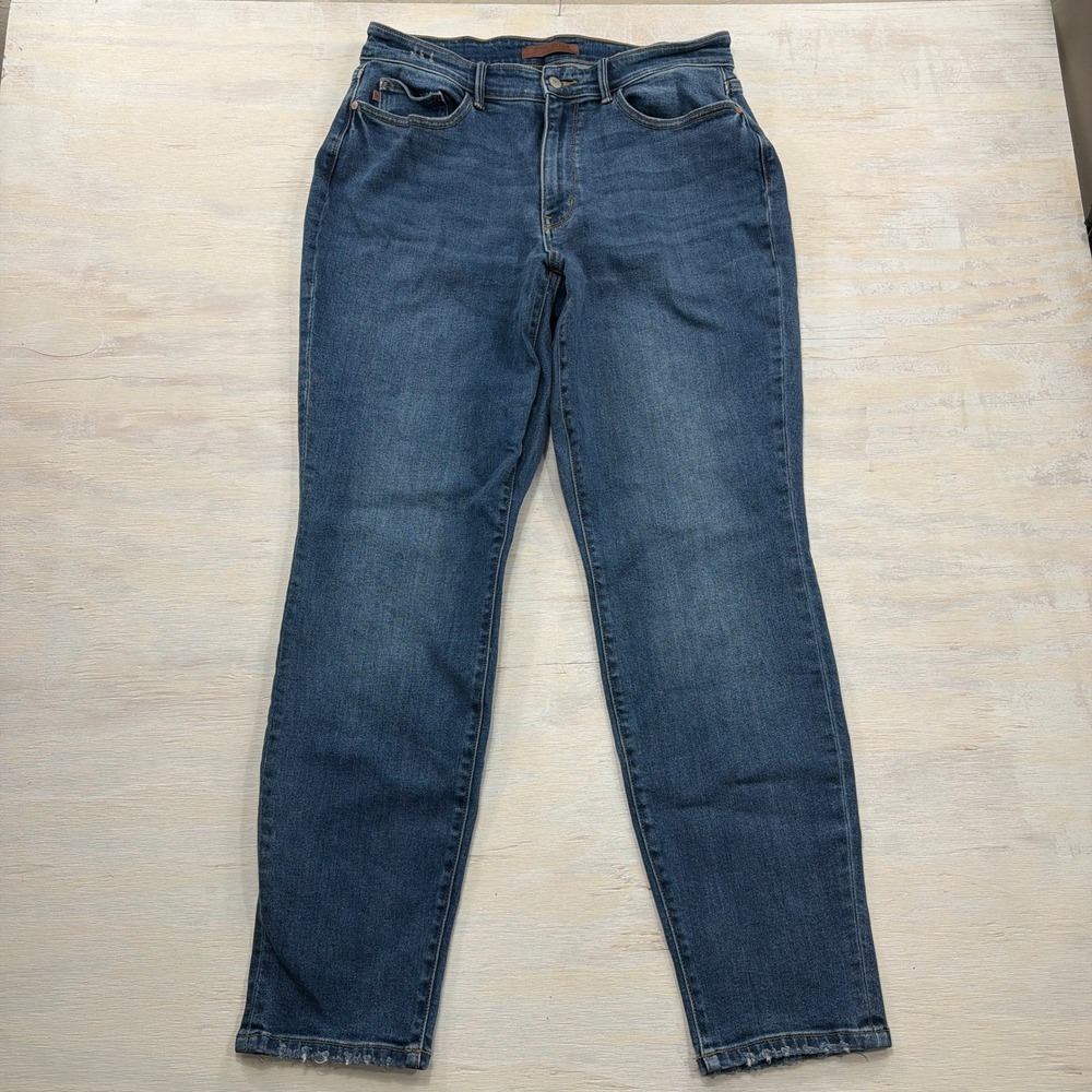 Judy Blue Jeans Boyfriend Fit High Rise Stretch Denim Blue Women 14W
